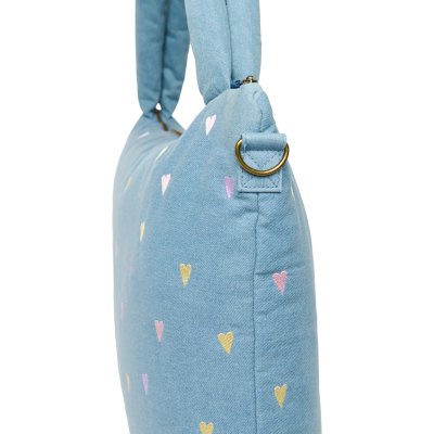 Studio Noos Přebalovací taška Denim - Light Blue Hearts - obrázek