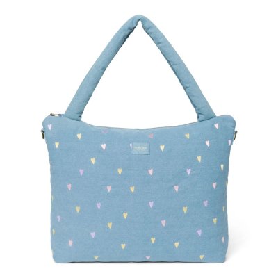 Studio Noos Přebalovací taška Denim - Light Blue Hearts
