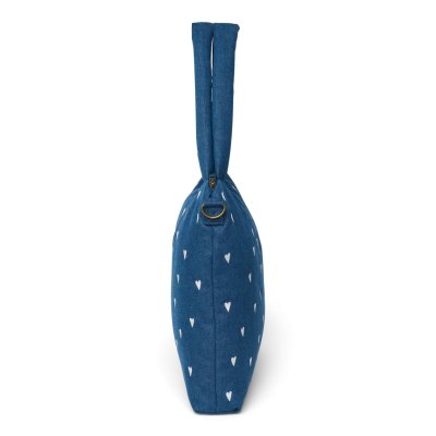 Studio Noos Přebalovací taška Denim - Dark Blue White Hearts - obrázek