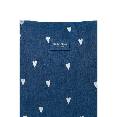 Studio Noos Přebalovací taška Denim - Dark Blue White Hearts - obrázek