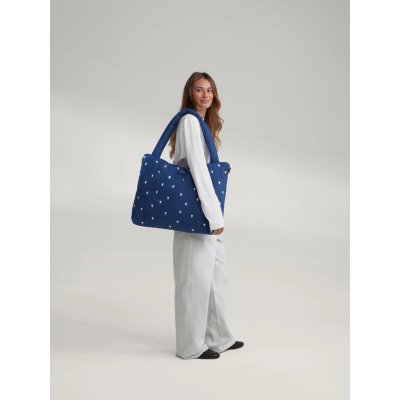 Studio Noos Přebalovací taška Denim - Dark Blue White Hearts - obrázek