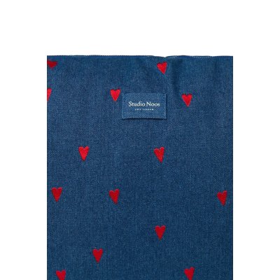 Studio Noos Přebalovací taška Denim - Dark Blue Red Hearts - obrázek
