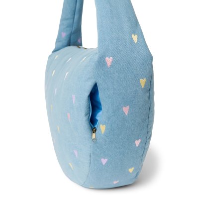 Studio Noos Crossbody taška Denim - Light Blue Hearts - obrázek