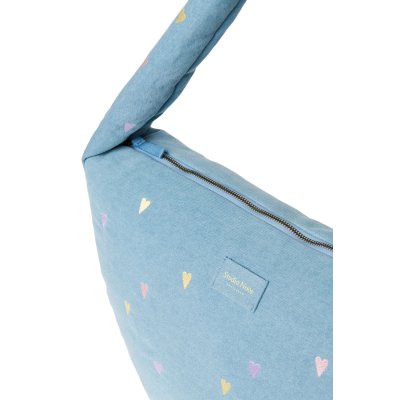 Studio Noos Crossbody taška Denim - Light Blue Hearts - obrázek