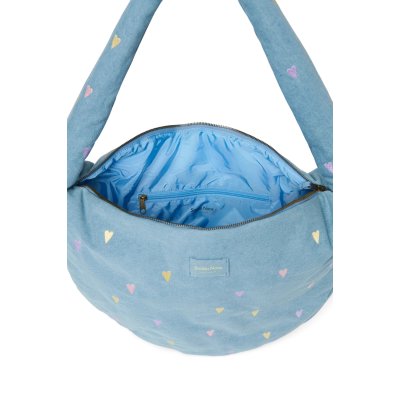 Studio Noos Crossbody taška Denim - Light Blue Hearts - obrázek