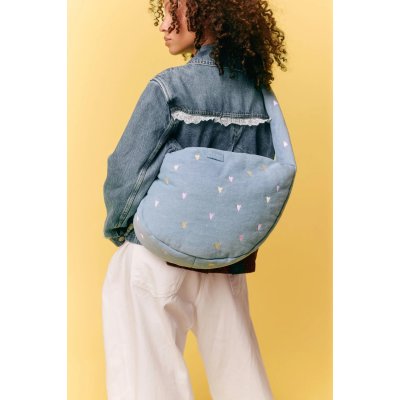 Studio Noos Crossbody taška Denim - Light Blue Hearts - obrázek
