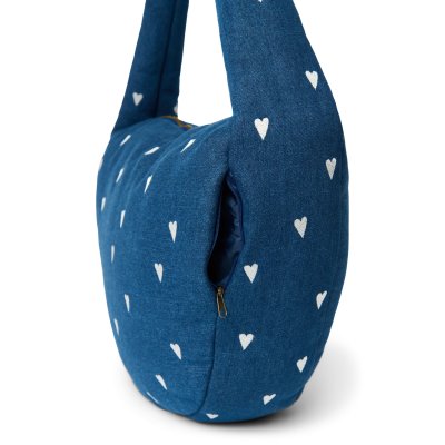 Studio Noos Crossbody taška Denim - Dark Blue White Hearts - obrázek