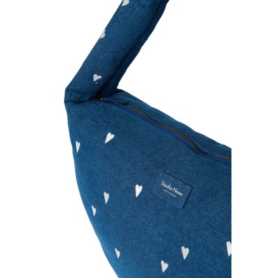 Studio Noos Crossbody taška Denim - Dark Blue White Hearts - obrázek
