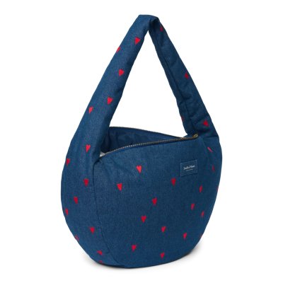 Studio Noos Crossbody taška Denim - Dark Blue Red Hearts - obrázek