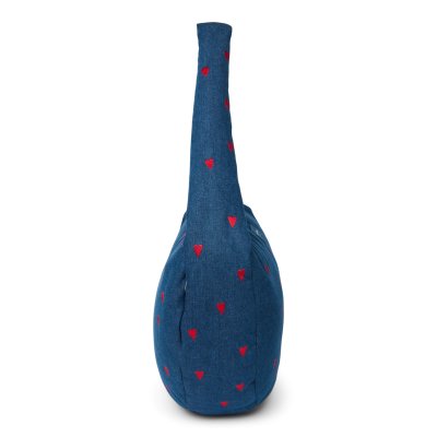 Studio Noos Crossbody taška Denim - Dark Blue Red Hearts - obrázek