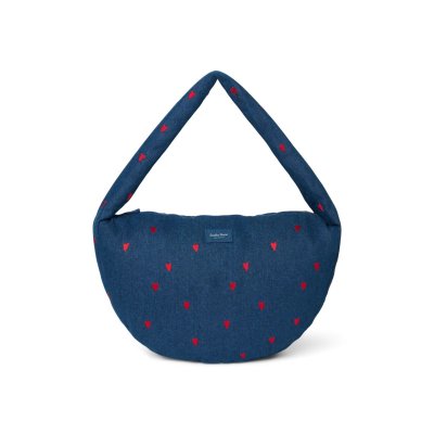 Studio Noos Crossbody taška Denim - Dark Blue Red Hearts