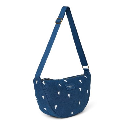 Studio Noos Crossbody ledvinka Denim - Dark Blue White Hearts - obrázek
