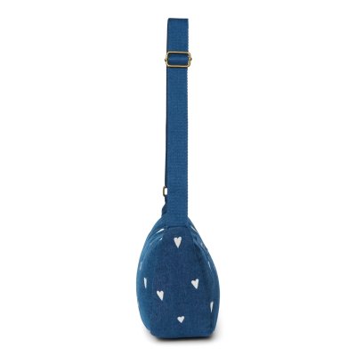 Studio Noos Crossbody ledvinka Denim - Dark Blue White Hearts - obrázek