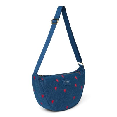 Studio Noos Crossbody ledvinka Denim - Dark Blue Red Hearts - obrázek