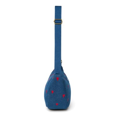 Studio Noos Crossbody ledvinka Denim - Dark Blue Red Hearts - obrázek
