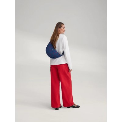 Studio Noos Crossbody ledvinka Denim - Dark Blue Red Hearts - obrázek