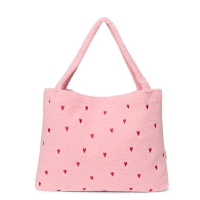 Studio Noos Taška Mom Bag Teddy - Light Pink Hearts