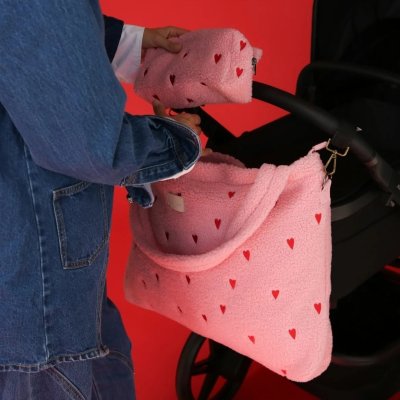 Studio Noos Přebalovací taška Teddy - Light Pink Hearts