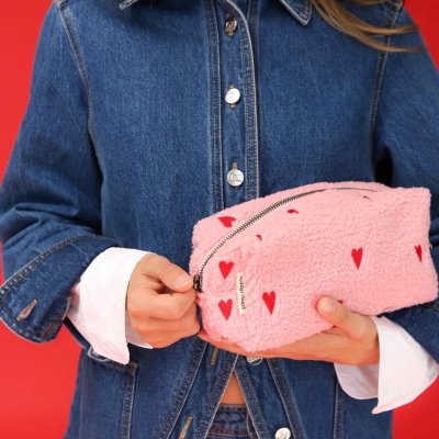 Studio Noos Pouzdro Teddy - Light Pink Hearts