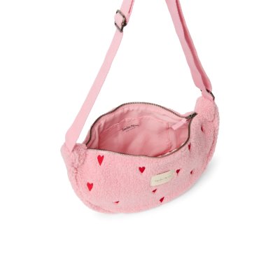 Studio Noos Crossbody ledvinka Teddy - Light Pink Hearts - obrázek