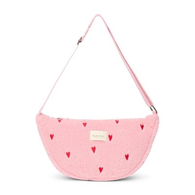 Studio Noos Crossbody ledvinka Teddy - Light Pink Hearts