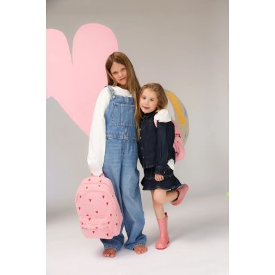 Studio Noos Dětský batoh Midi Teddy - Light Pink Hearts - obrázek