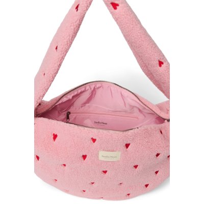 Studio Noos Crossbody taška Teddy - Light Pink Hearts - obrázek