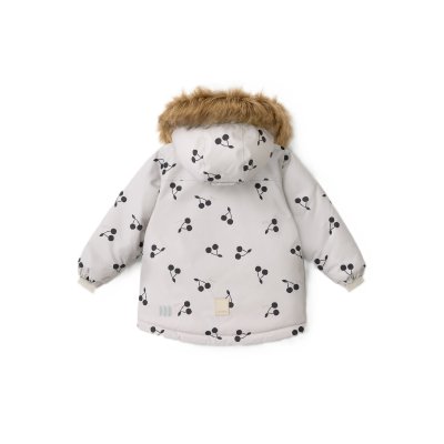 Leokid Zimní bunda Tully - Silver Cloud Cherries, vel. 98 - obrázek