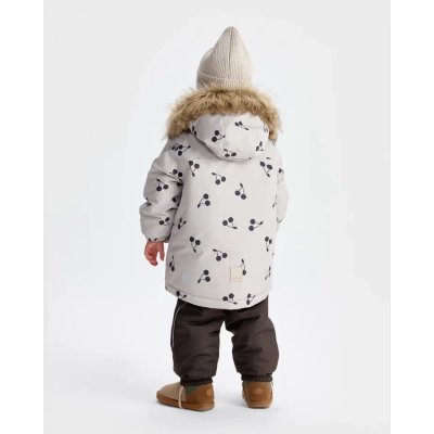 Leokid Zimní bunda Tully - Silver Cloud Cherries, vel. 104 - obrázek