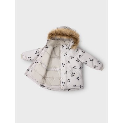 Leokid Zimní bunda Tully - Silver Cloud Cherries, vel. 110 - obrázek