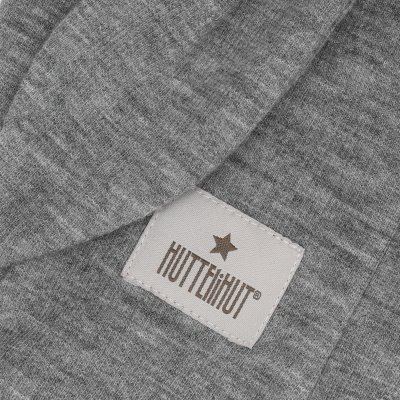 HutteliHut Vlněná kukla s žebrováním a oušky - Medium Grey Melange, vel. 50 - obrázek