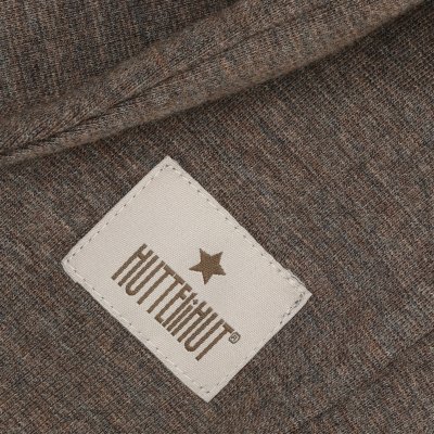 HutteliHut Vlněná kukla s žebrováním a oušky - Brown Melange, vel. 44 - obrázek