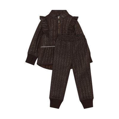 En Fant Dívčí termo set s volánky Glitter - Coffee Bean, vel. 98