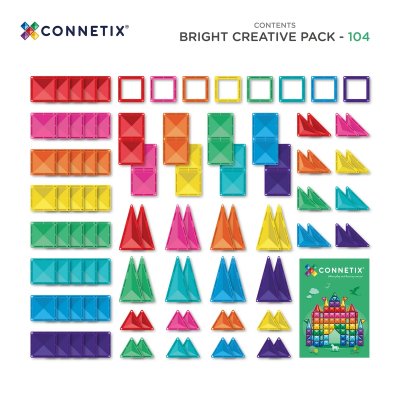 Connetix Magnetická stavebnice - Bright Creative Pack, 104 ks - obrázek