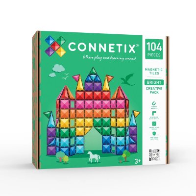Connetix Magnetická stavebnice - Bright Creative Pack, 104 ks