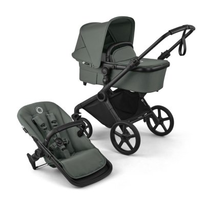 Bugaboo Cub Kompletní kočárek + Novorozenecké hnízdo - Black/Forest Green - obrázek