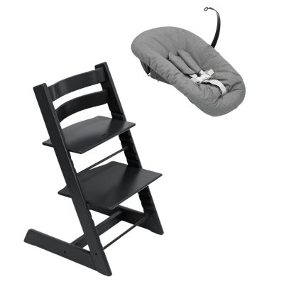 Stokke Tripp Trapp Židlička + Newborn set - Black/Anthracite