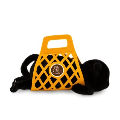 Orange Toys Milo&Millie Plyšové koťátko s taškou 35 cm - Black - obrázek