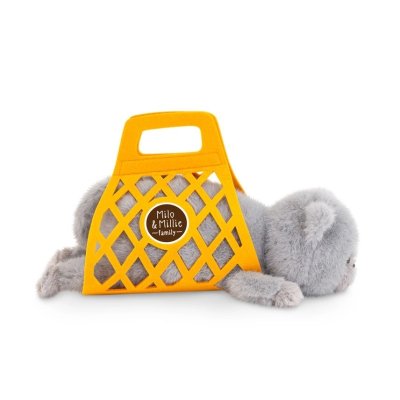 Orange Toys Milo&Millie Plyšové koťátko s taškou 35 cm - Grey - obrázek