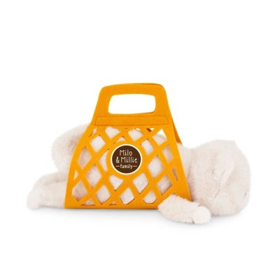 Orange Toys Milo&Millie Plyšové koťátko s taškou 35 cm - White - obrázek