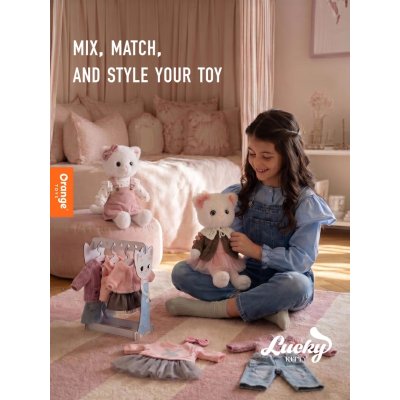 Orange Toys Set oblečení pro kočičku Lucky Kitty - Pink Heart - obrázek