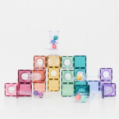 Connetix Magnetická kuličková dráha - Pastel Ball Run Pack, 114 ks - obrázek