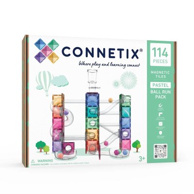 Connetix Magnetická kuličková dráha - Pastel Ball Run Pack, 114 ks