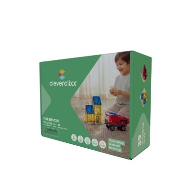 Cleverclixx Magnetická stavebnice Intense Fire Rescue Pack, 39 ks