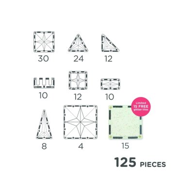 Cleverclixx Magnetická stavebnice Intense Inventive Pack, 110 ks + 15 ks Zdarma - obrázek