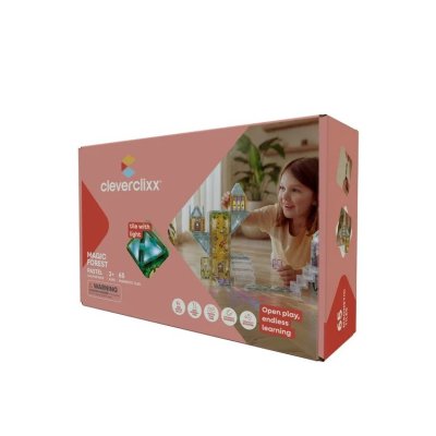 Cleverclixx Magnetická stavebnice Pastel Magic Forest Pack, 65 ks