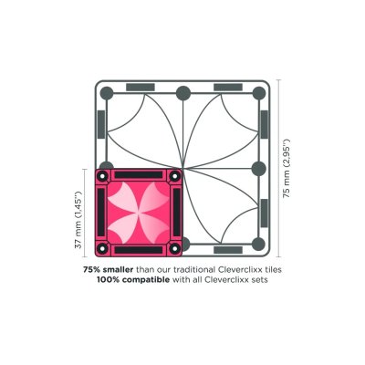 Cleverclixx Magnetická stavebnice Intense Mini Tiles Pack, 28 ks - obrázek