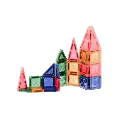 Cleverclixx Magnetická stavebnice Pastel Mini Tiles Pack, 28 ks - obrázek