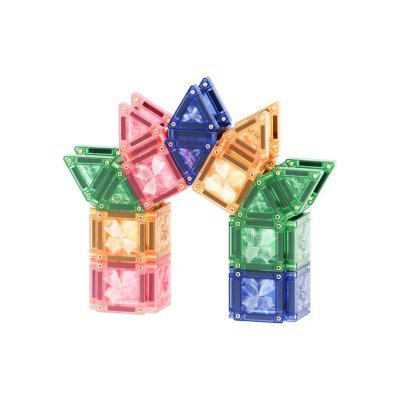 Cleverclixx Magnetická stavebnice Pastel Mini Tiles Pack, 28 ks - obrázek