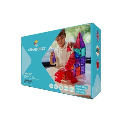 Cleverclixx Magnetická stavebnice Intense Stairs Set, 34 ks